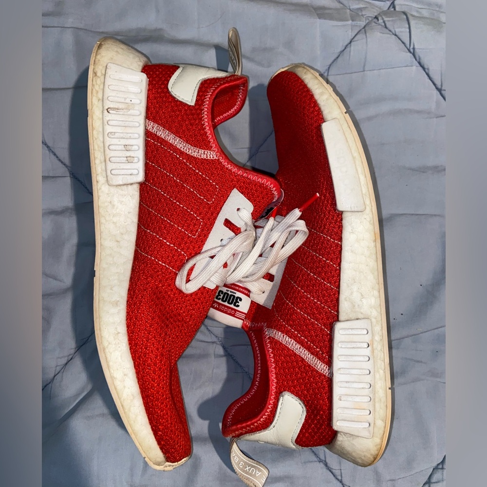 Red Adidas NMD R1 Sneakers